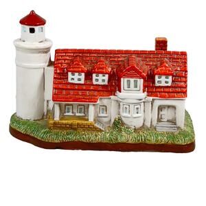 Point Betsie Lighthouse Lefton China Hand Painted 1997 #11521 Lake Michigan